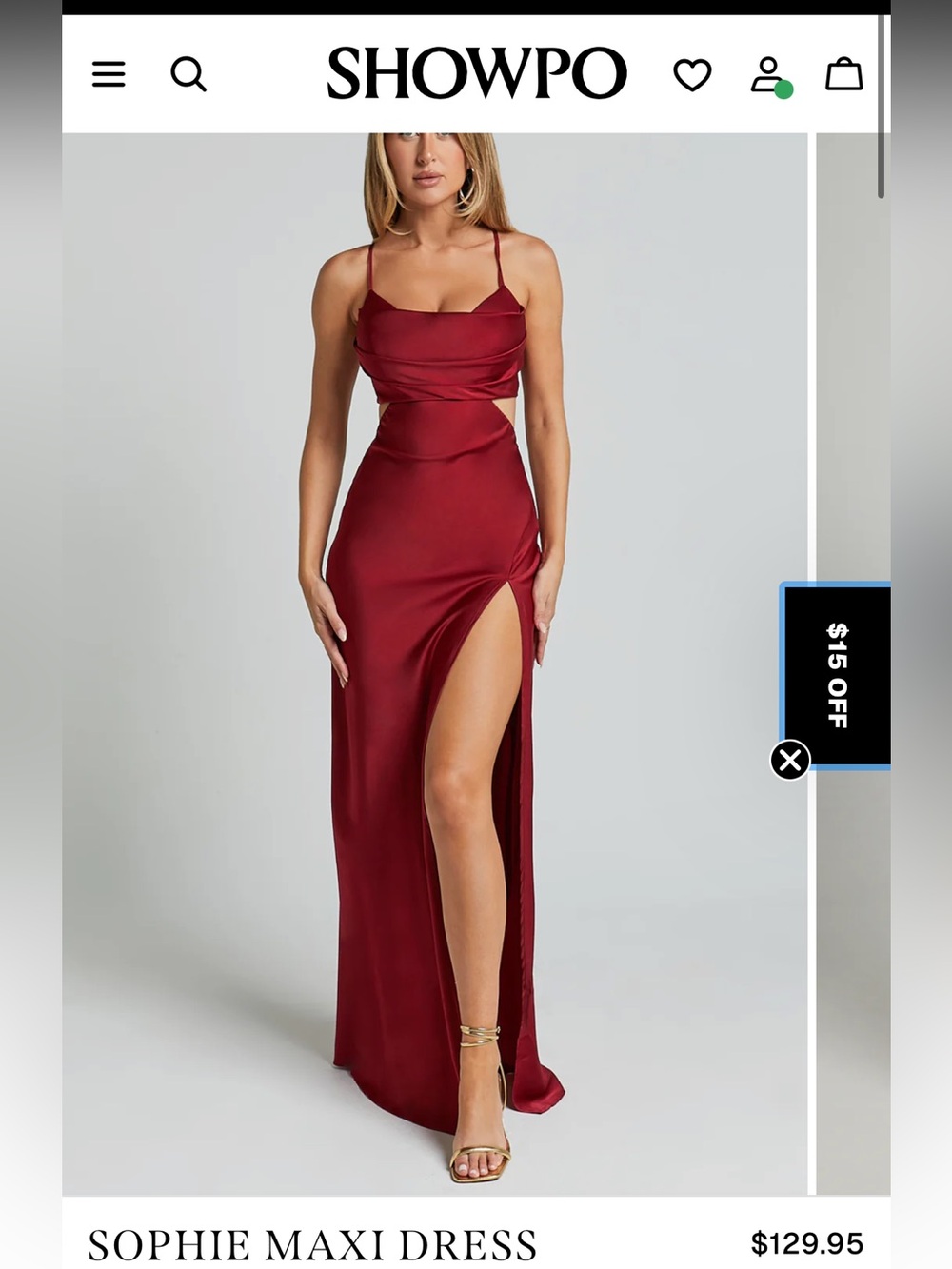 Showpo red formal dress size 12